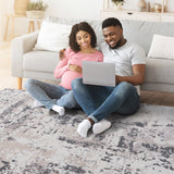 NAAR MARFI Collection Abstract Non-Shedding and Stain Resistant Area Rug