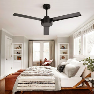 Ceiling Fan Without Light, 3 Blades Farmhouse Ceiling Fan With Remote Control 6-Speed Reversible Dc Motor For Living Room, Bedroom, Kitche