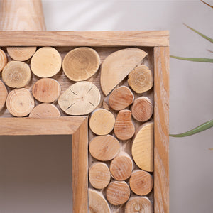 Rustic Wood Console Table with Natural Log Accents – 62 Entryway Table, Narrow Sofa Table, Hallway Accent Table – Modern Farmhouse Style