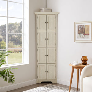 4-Tier 72" Corner Kitchen Pantry Storage Cabinet with 8 Doors