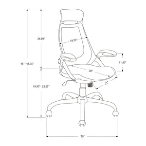 Office Chair, Adjustable Height, Swivel, Ergonomic, Armrests, Contemporary & Modern