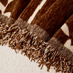 Chenille Jacquard Sofa Throw Cover with Tassel Soft Thick Couch Protector Blanket