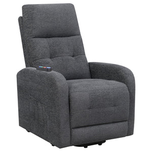 Lyle - Upholstered Power Massage Chair With Heat And Remote Control - Charcoal