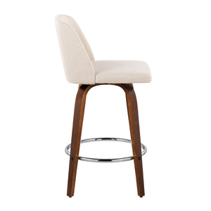 Mid-Century Modern Fixed-Height Counter Stool