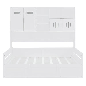 Daybed With All-In-One Cabinet And Shelf