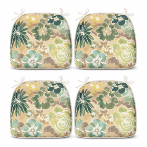Outdoor Patio Chair Cushions, Water-Repellent U-Shape Thick Foam Seat Cushions with Ties