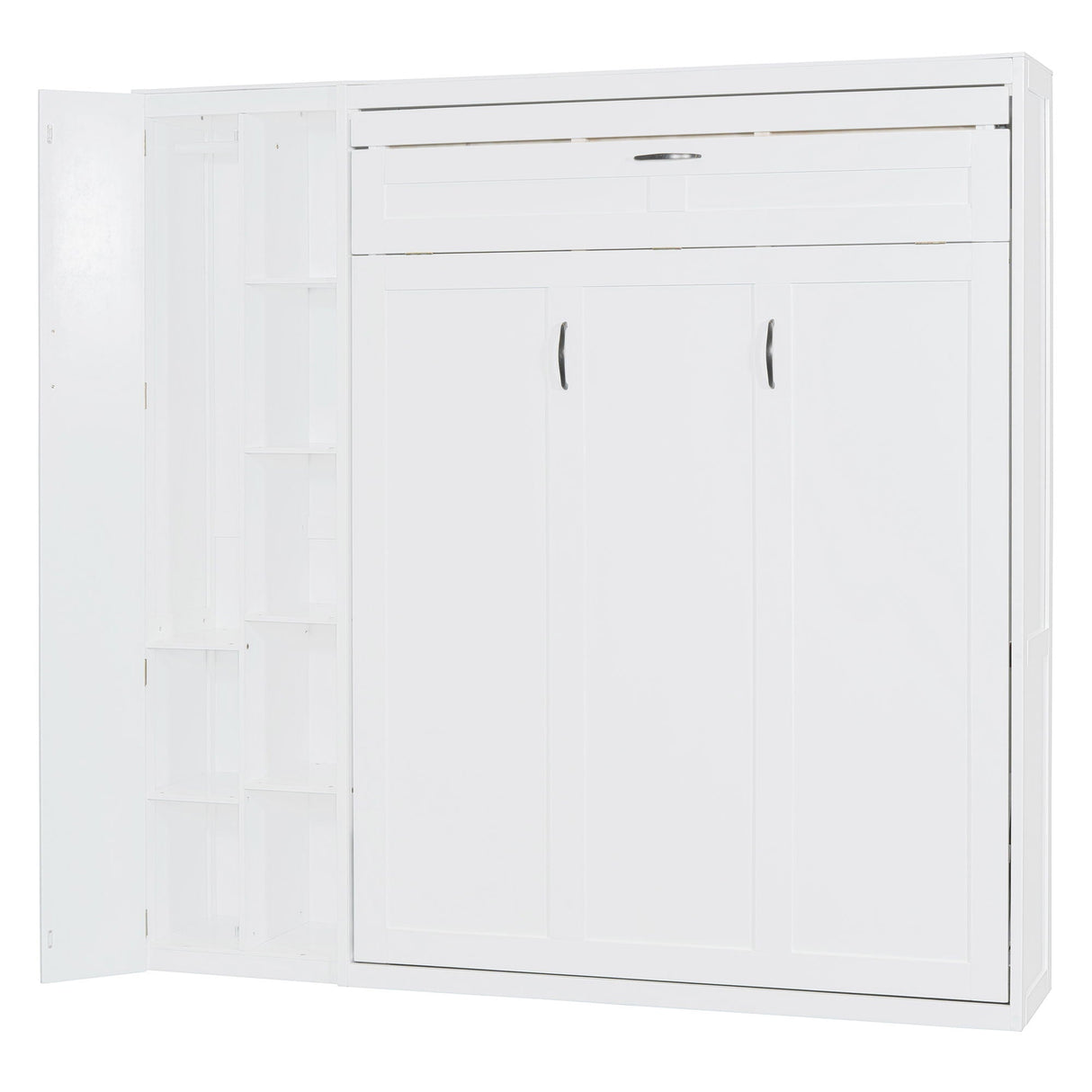 Murphy Wall Bed With Shelves, Wardrobe And LED Lights