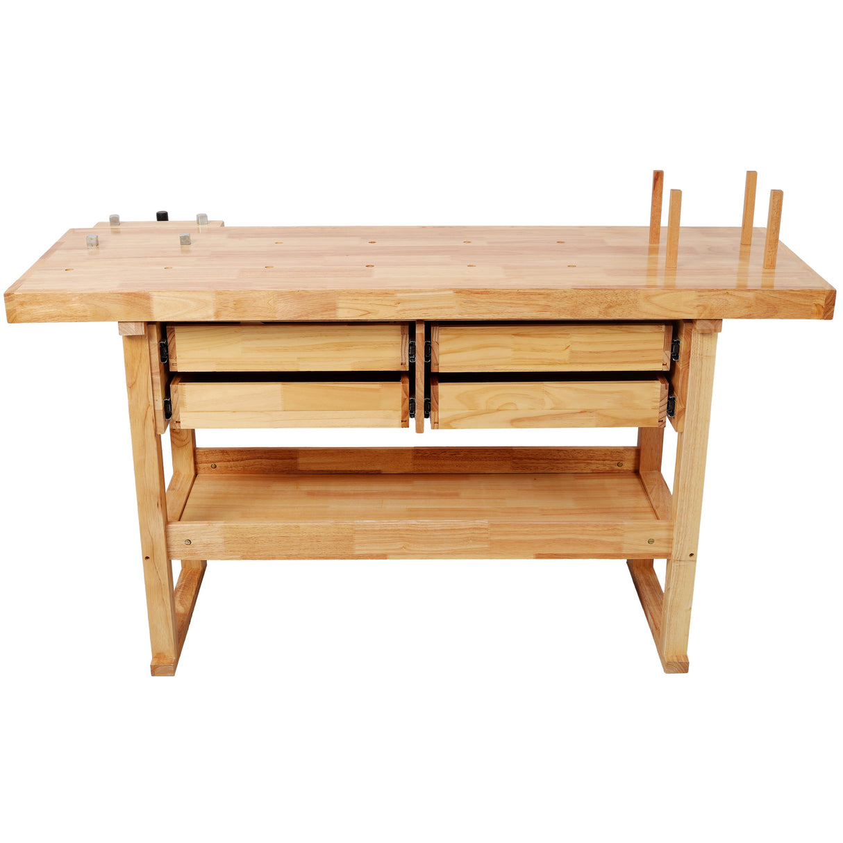 60-Inch Rubber Hardwood Workbench with 4 Drawers