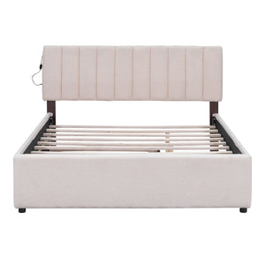 Upholstered Platform Bed With Trundle