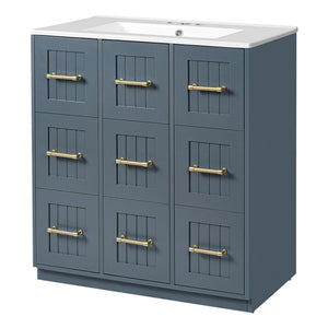 Bathroom Vanity With Undermount Sink and Soft-Close Doors - Blue or Black