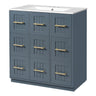 Bathroom Vanity With Undermount Sink and Soft-Close Doors - Blue or Black