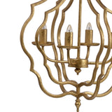 4 Light Chandelier With Adjustable Chain - Gold