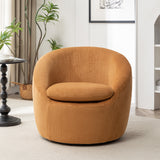 Winnie Modern Teddy Fabric Swivel Barrel Chair