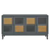 Retro Industrial Grey 4-Door Sideboard