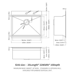 Stainless Steel Drop In Kitchen Sink with Workstation - Gray or Gold