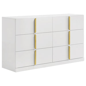 Ines 4-piece Queen Bedroom Set Navy and White High Gloss