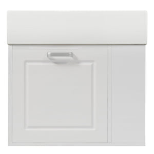 Modern Wall Mounted Bathroom Vanity With Sink, Soft Close Drawer, Adjustable Shelf, Toilet Paper Holder