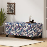 Luxury Storage Ottoman with Floral Patterned Fabric