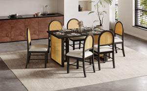 TREXM 7-Piece Farmhouse Dining Table Set for 6