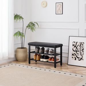 Shoe Bench With Cushion, Storage Seat For Entryway