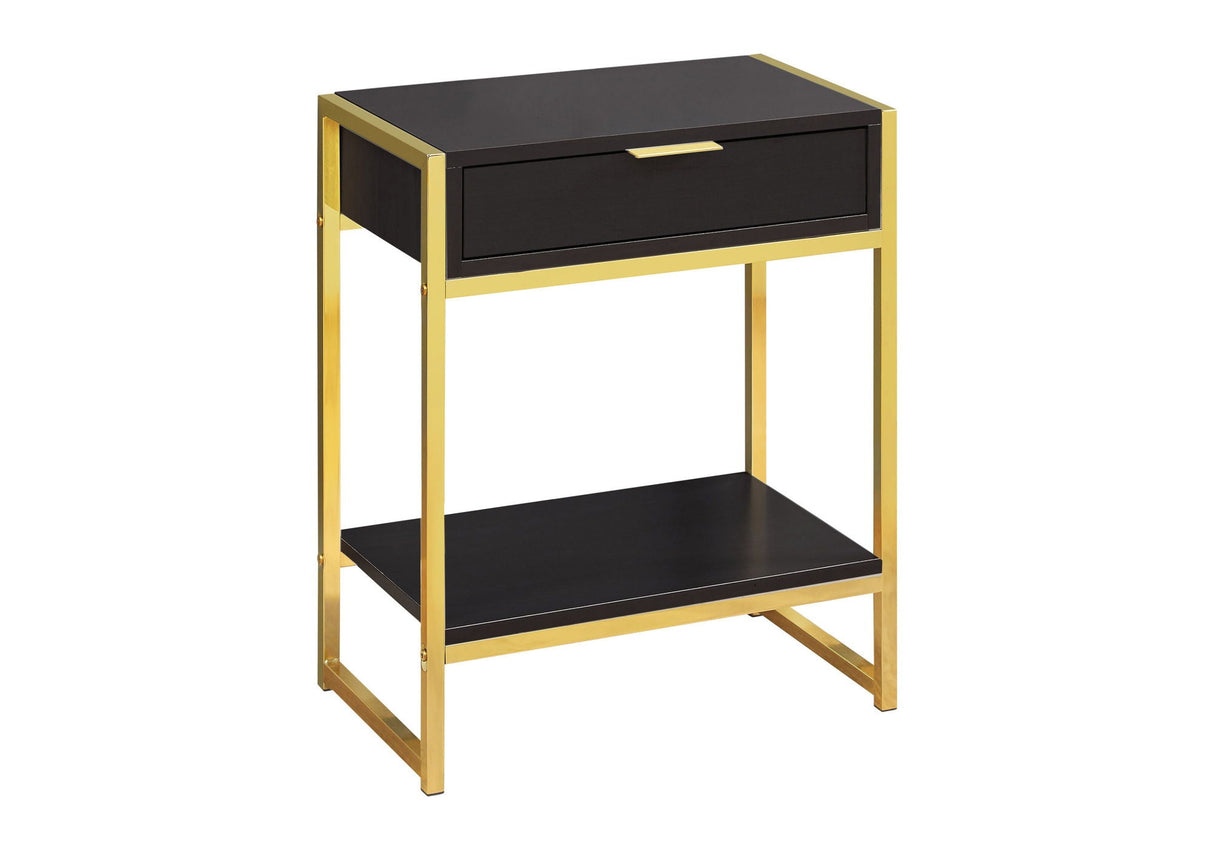 Accent Side Table With Storage Drawer And Spacious Tabletop
