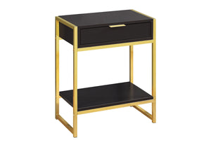 Accent Side Table With Storage Drawer And Spacious Tabletop