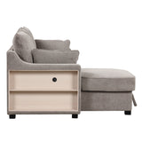 The Lionel Multifunctional Chenille Convertible Sofa Bed - USB and Storage