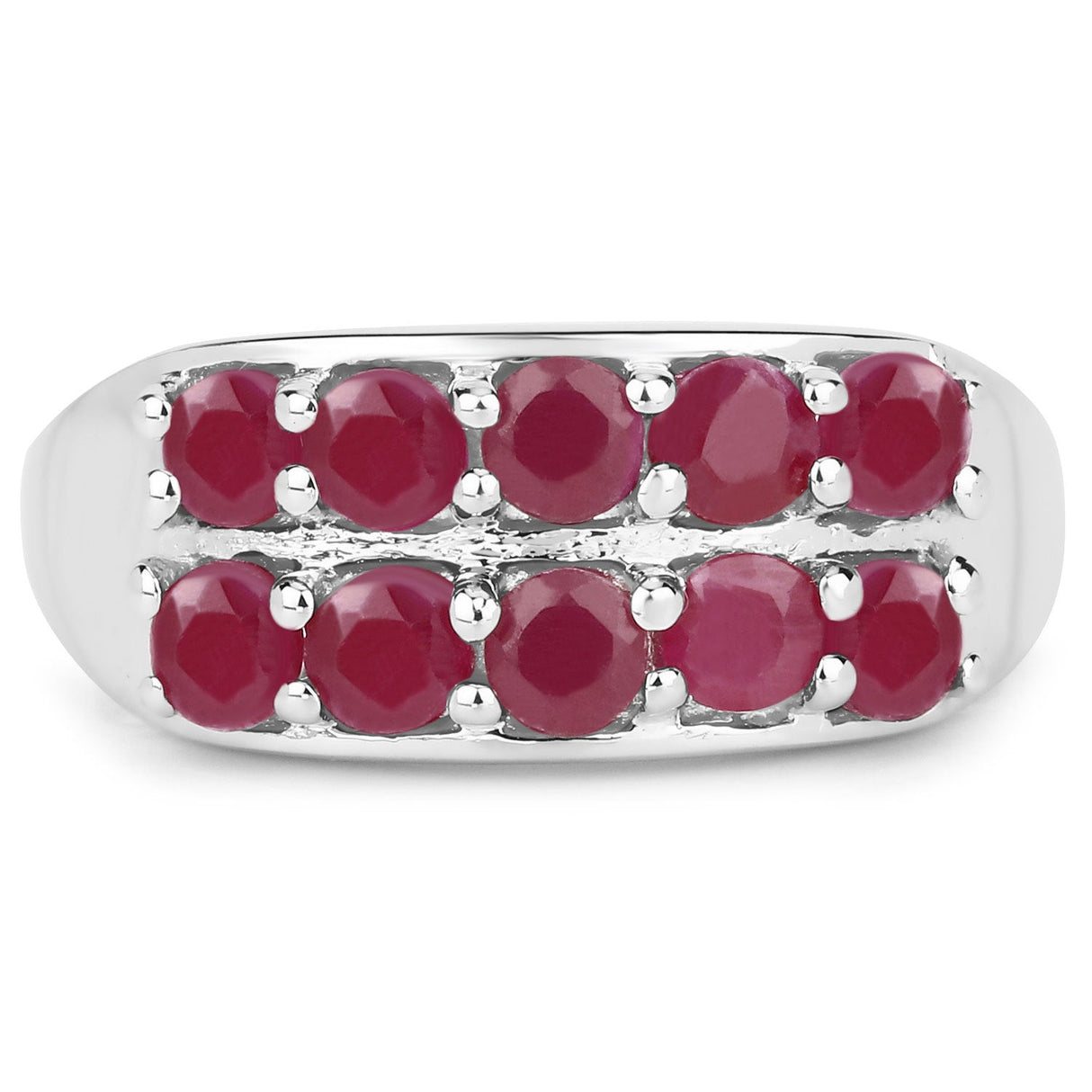1.30 Carat Genuine Ruby .925 Sterling Silver Ring