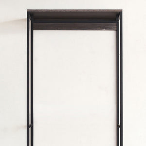 Dark Brown Walk-In Closet with Three Drawers and Shelf - Spacious, Eco-Friendly Storage