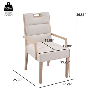 Upholstered Dining Chairs with Armrests