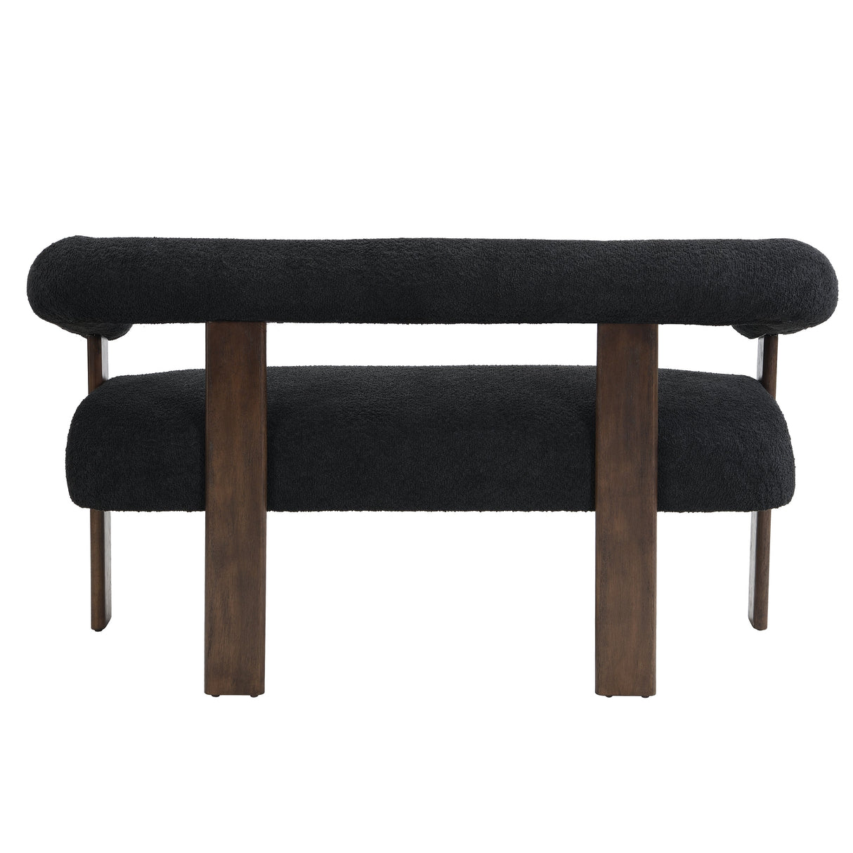 Round Armrest Loveseat (Black + Brown)