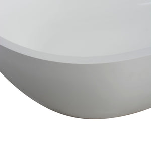 Small Size Stone Resin Solid Surface Oval Shape Freestanding Bathtub For The Bathroom - Matte White