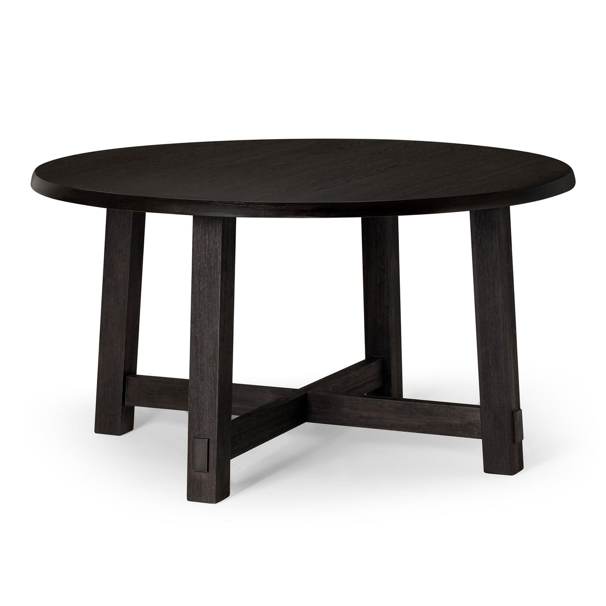 Maven Lane Sasha Round Wooden Dining Table in Weathered Black Finish