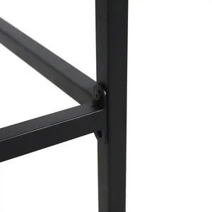 Outdoor Bar Stool With Slat Design And Metal Frame (Set of 2)