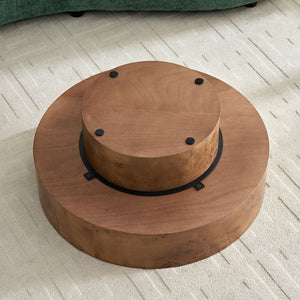 31.49'' Burl Wood Veneer Round Coffee Table