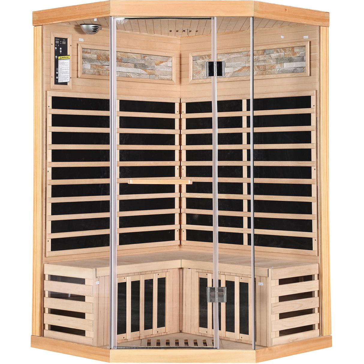 Double Sauna Room With Carbon Heating Plates - White Oak