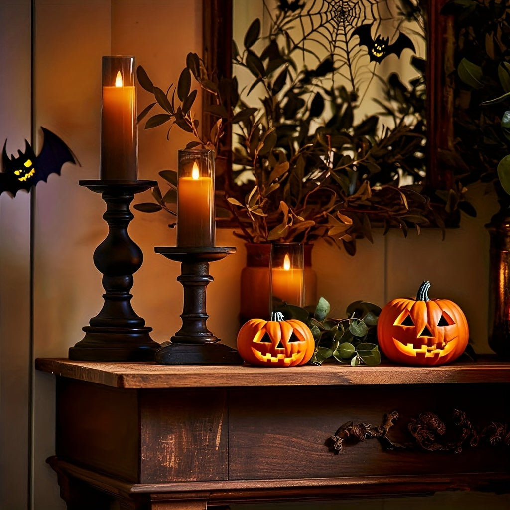 9pcs Flickering Flameless LED Pillar Candles with Remote & Timer