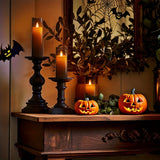 9pcs Flickering Flameless LED Pillar Candles with Remote & Timer