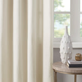 Plaid rod pocket and back tab curtain panel with fleece lining