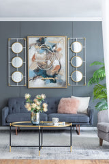 3 Mirror Piece Wall Mirror In Rectangular Frame For Bedroom And Living Room