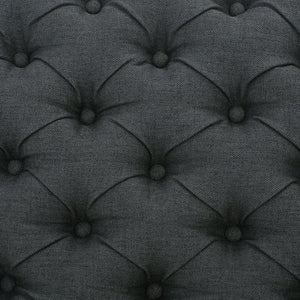 Contemporary Storage Ottoman With Tufted Top - Dark Gray