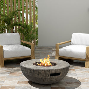 Patio MGO Propane Fire Pit, 30,000 BTU, Light Grey