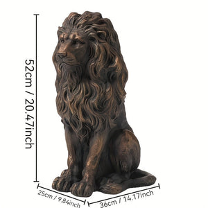 20.5" Resin Lion Statue, Outdoor and Indoor Decorative Sculpture