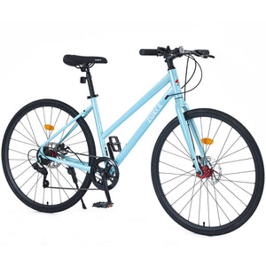 7 Speed Hybrid Bike Disc Brake 700C Road Bike for Men & Women