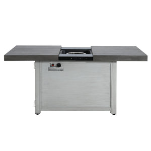 Extendable Rectangle Aluminum Alloy Fire Pit Table, 50,000BTU
