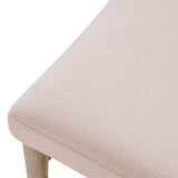 Maven Lane Vera Wood Dining Chair, Antique White & Cream Weave Fabric, Set of 2