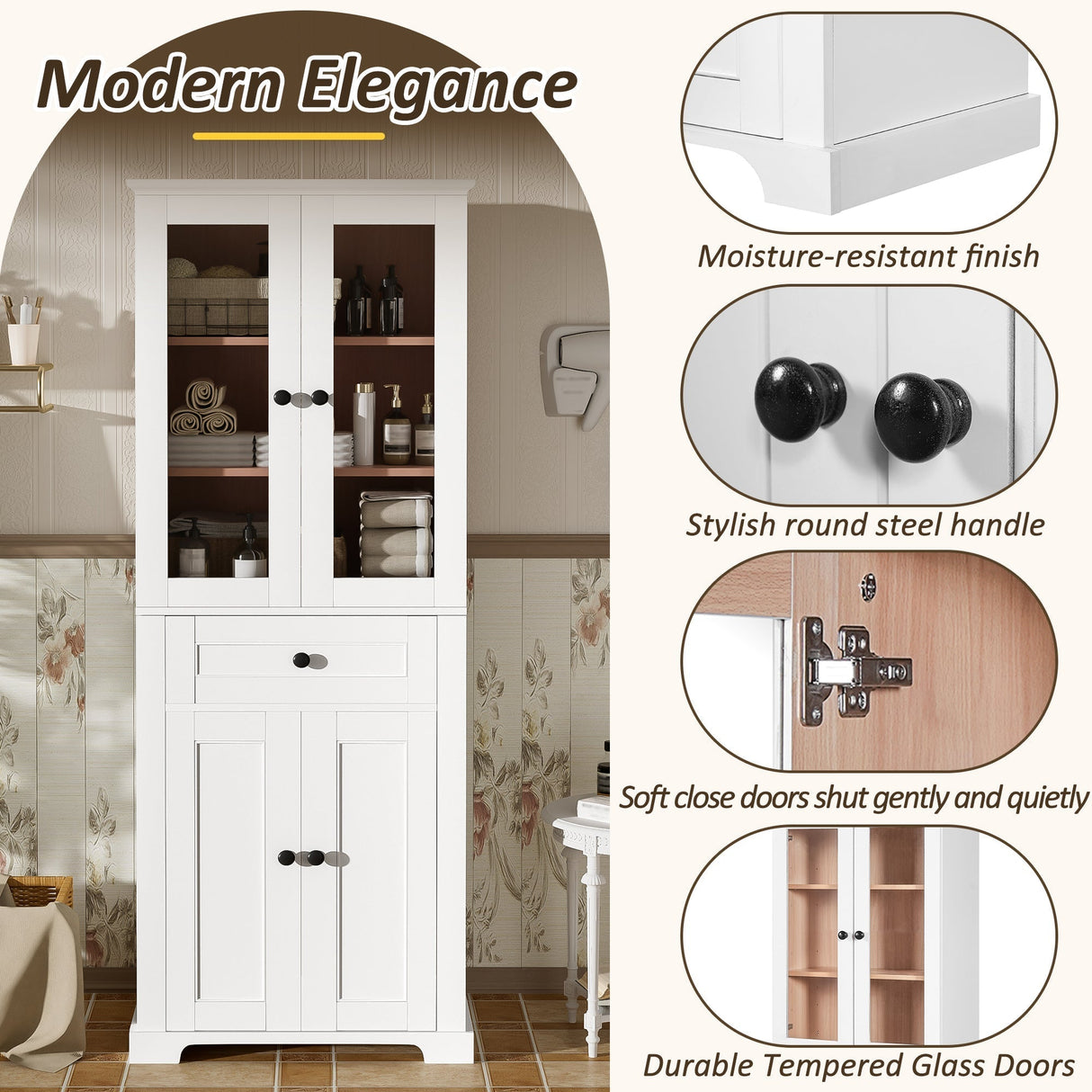 67.2' Tall Bathroom Storage Cabinet