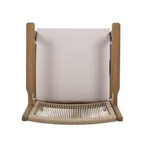 Outdoor Acacia Wood Patio Dining Armchair (Set of 2)
