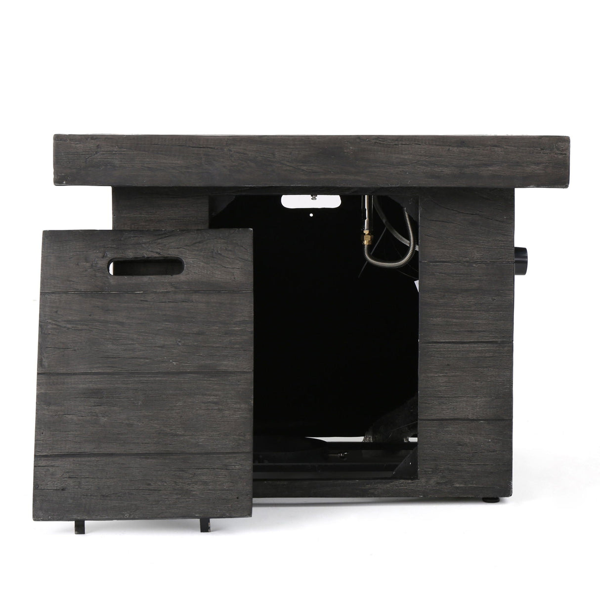 Anchorage - Wood Square Fire Pit 40, 000 Btu - Gray