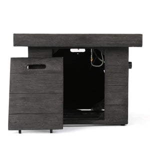 Anchorage - Wood Square Fire Pit 40, 000 Btu - Gray